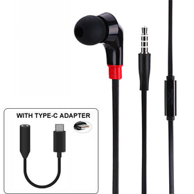 Mono Headset, Earbud Single Hands-free Mic Earphone Type-C Adapter - TNKT22