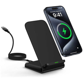 Wireless Charger, Charging Station Slim Charging Pad Stand 15W Fast - TNKXW206