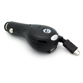 Car Charger, DC Socket Micro-USB USB Port 3.1A Retractable - TNKC01