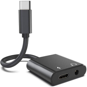 USB-C Headphone Adapter, Mic Support Splitter Charger Port 3.5mm Jack Earphone - TNKG76