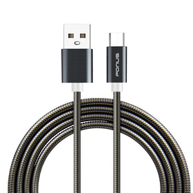 Metal USB Cable, MicroUSB Wire Power Charger Cord 3ft - TNKE78