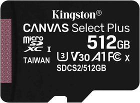 512GB Memory Card, MicroSDXC Class 10 MicroSD High Speed Kingston - TNKV37
