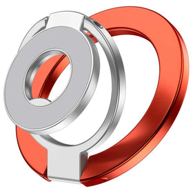 Metal Magnetic Ring Phone Holder, Orange Desk Stand Folding Kickstand - TNKXW219
