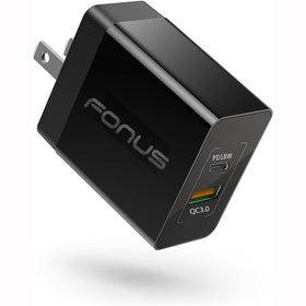 Fast Home Charger, Wall Travel Type-C Port 2-Port USB 36W - TNKG48
