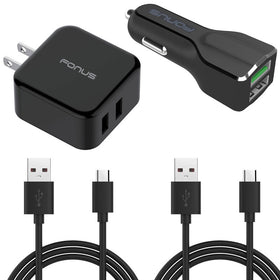 Fast Home Car Charger, Adapter Power Travel 6ft Long Micro USB Cable - TNKK14