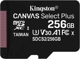 256GB Memory Card, MicroSDXC Class 10 MicroSD High Speed Kingston - TNKV36