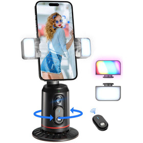 Auto Face Tracking Holder, Rechargeable Remote Shutter Smart Camera Shooting Tripod 360-degree Rotation Phone Stand - TNKXW125