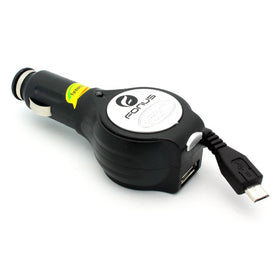 Car Charger, Power DC Socket Micro-USB USB Port Retractable - TNKM76