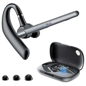 Wireless Earphone, Headset Single Handsfree Headphone Boom Mic Ear-hook - TNKXW217