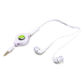 Retractable Earphones, Earbuds 3.5mm w Mic Headset Hands-free Headphones - TNKS38