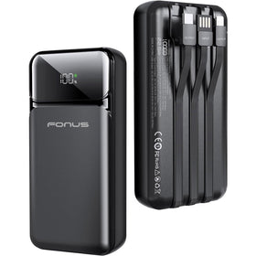 10000mAh Power Bank, LED Display Built-in Cable Portable Charger Backup Battery 22.5W PD Fast Charge - TNKG38