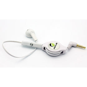 Retractable Mono Earphone, Earbud Handsfree Headset 3.5mm w Mic Headphone - TNKJ79