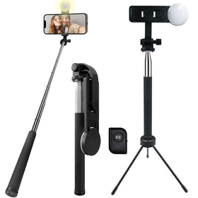 Selfie Stick, Self-Portrait Stand Remote Shutter Built-in Tripod Wireless - TNKZ98