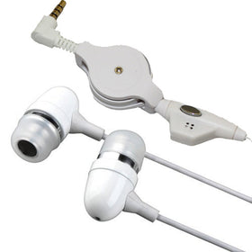 Retractable Earphones, 3.5mm Headset Handsfree Mic Headphones Wired - TNKD57