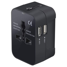 International Charger, AC Power Plug Converter Adapter Travel USB 2-Port - TNKJ69