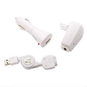 Car Home Charger, AC Plug Adapter Power Retractable USB Cable - TNKE64